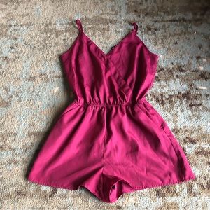 Forever 21 Burgundy Romper - Size Small